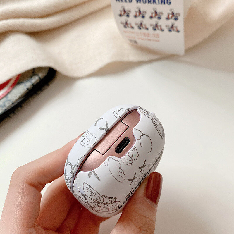 Bear Pattern for Samsung Galaxy Buds FE/Buds Live/Buds2/Buds Pro/Buds 2Pro Case Hard Shell Wireless Earphone Accessories for Samsung Galaxy Buds Pro Cover