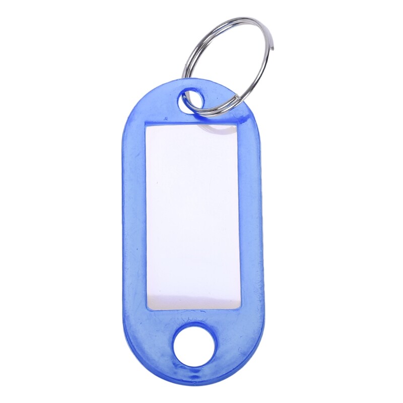 50 Pcs Plastic Keychain Key Tags ID Label Name Tags Split Ring