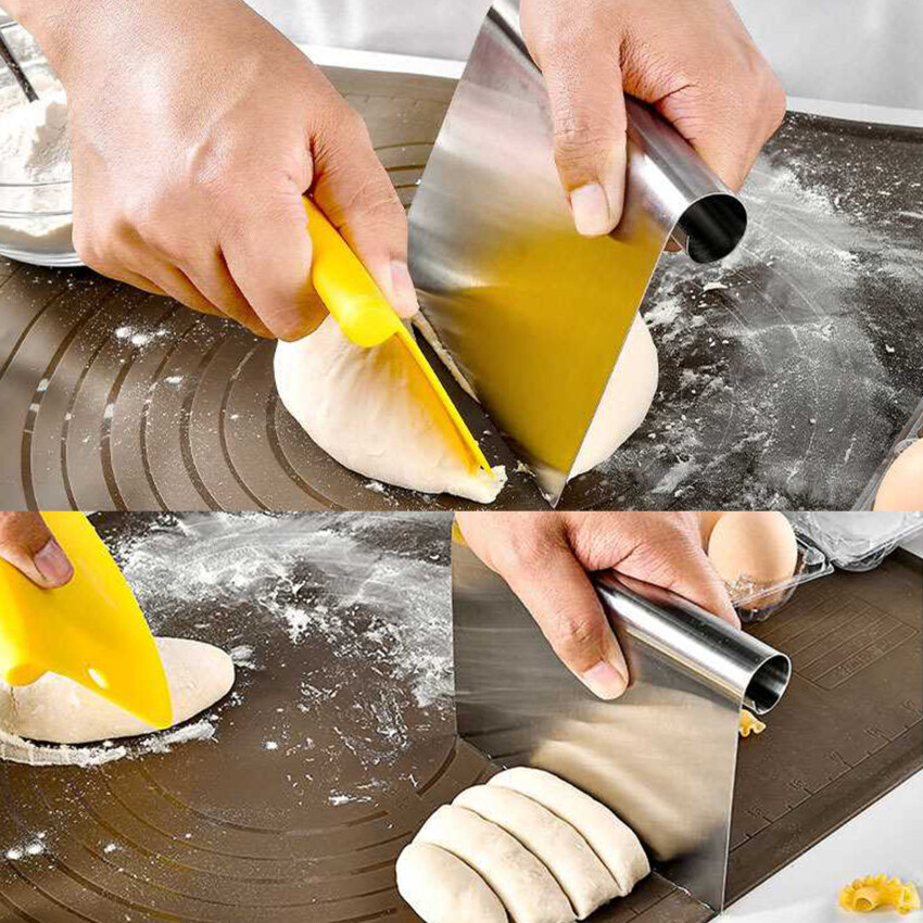 1pc Kitchen Dough Scrapers Bread Dough Cutter Plastic Baking Spatulas Bakery Scraper Household Baking Supplies