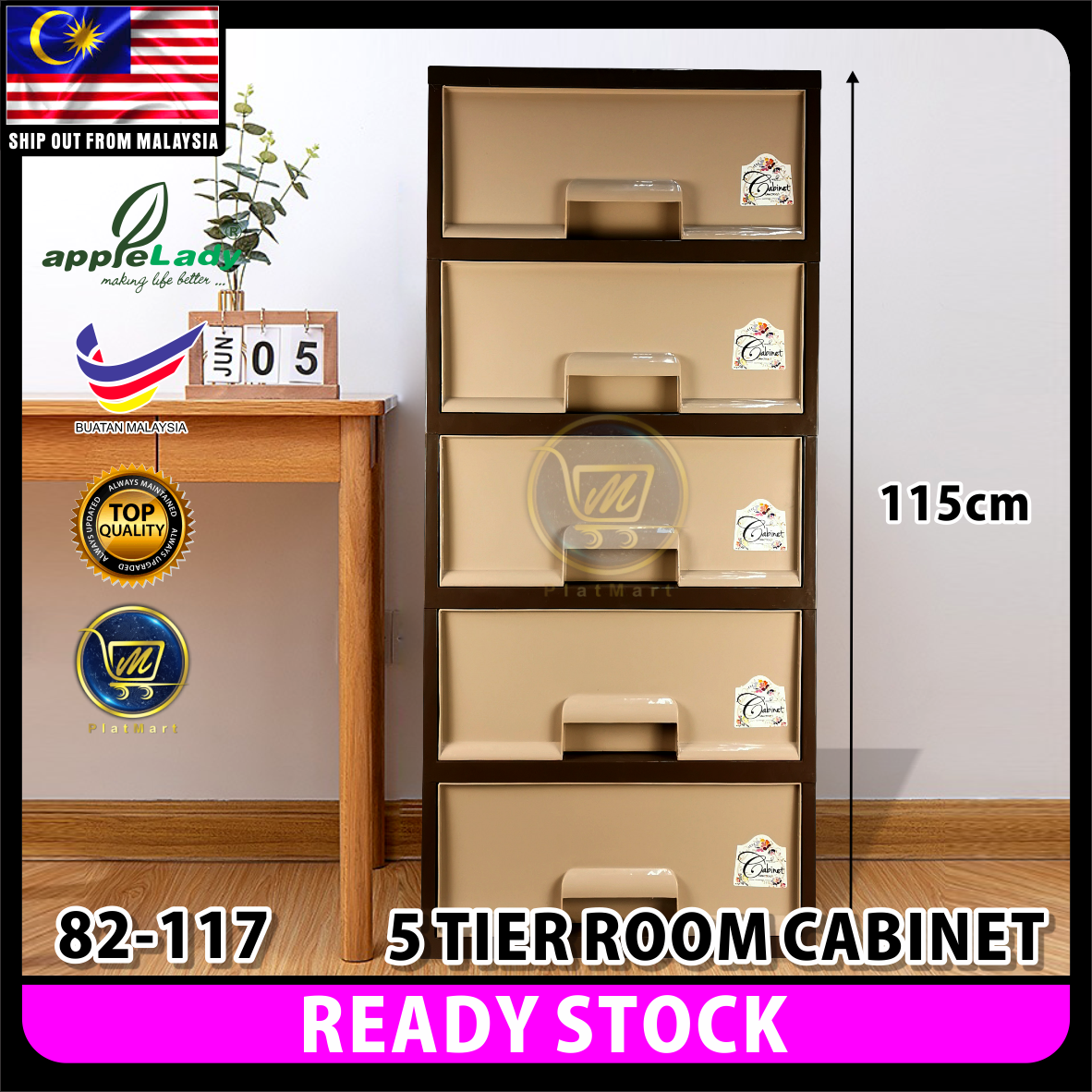 PlatMart [READY STOCK] 3/4/5 LAYER PLASTIC DRAWER / PLASTIC