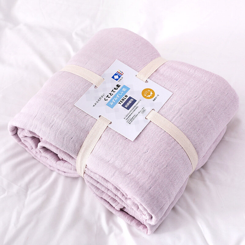 Japanese style 4-layer Thickened Gauze Towel Blanket Queen Size Super King Soft Air-conditioning Blanket Summer Quilt Bedspread