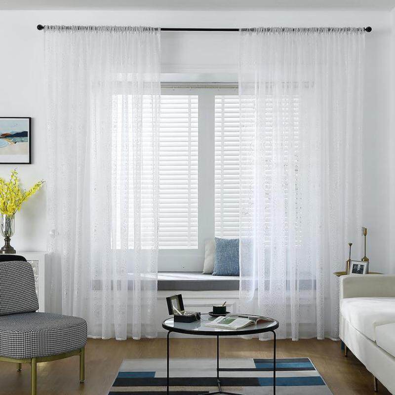 Cửa Hàng Rèm Sheer Rèm Voile Lá In Rèm Cửa Sổ Rèm Cho Phòng Khách Và Phòng Ngủ