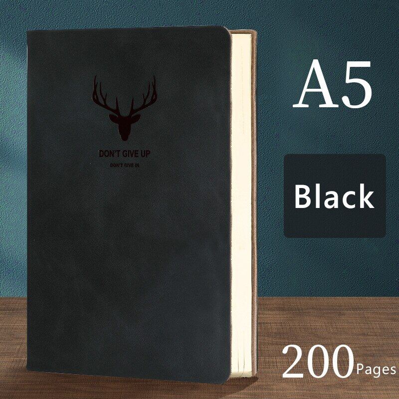 A5 Journal Notebook 200 Pages Retro Planner Office Work Business Notepad Soft Leather Diary Notepad School Supplies Stationery