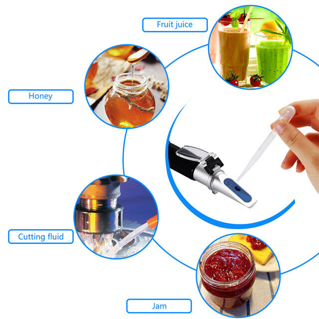Yieryi Sugar Meter, Sugar Refractometer 0-10% Brix Refractometer for Juice, Liquid, Beverage, Lab