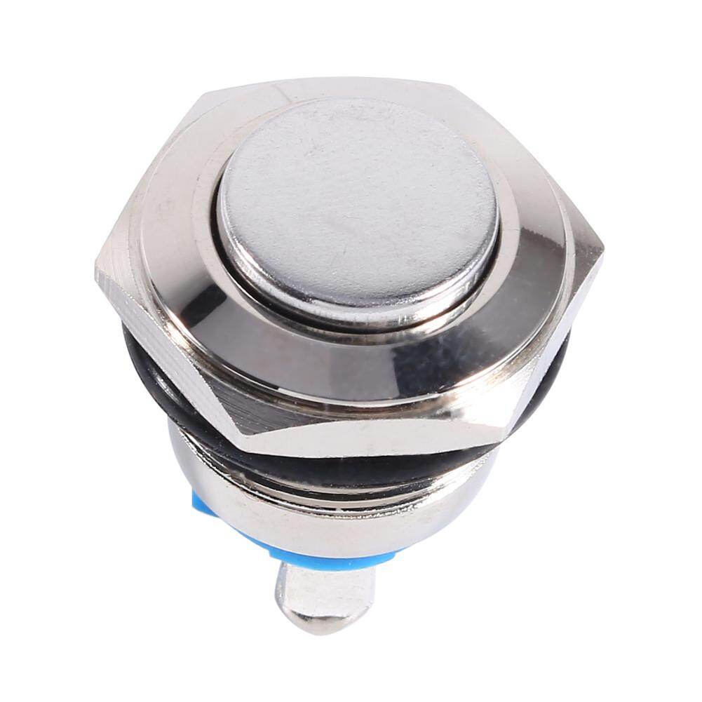 12V 16 Mm Xe Ô Tô Chống Nước Nhất Thời Kim Loại Nút Ấn On Off Sừng Công Tắc Bạc