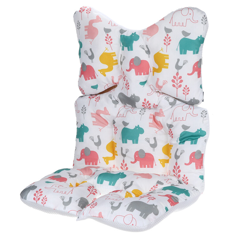 Baby Stroller Cushion Pushchair Pad Liner Cover Mat Car Seat Chair Support Soft(white elephant) Singapore