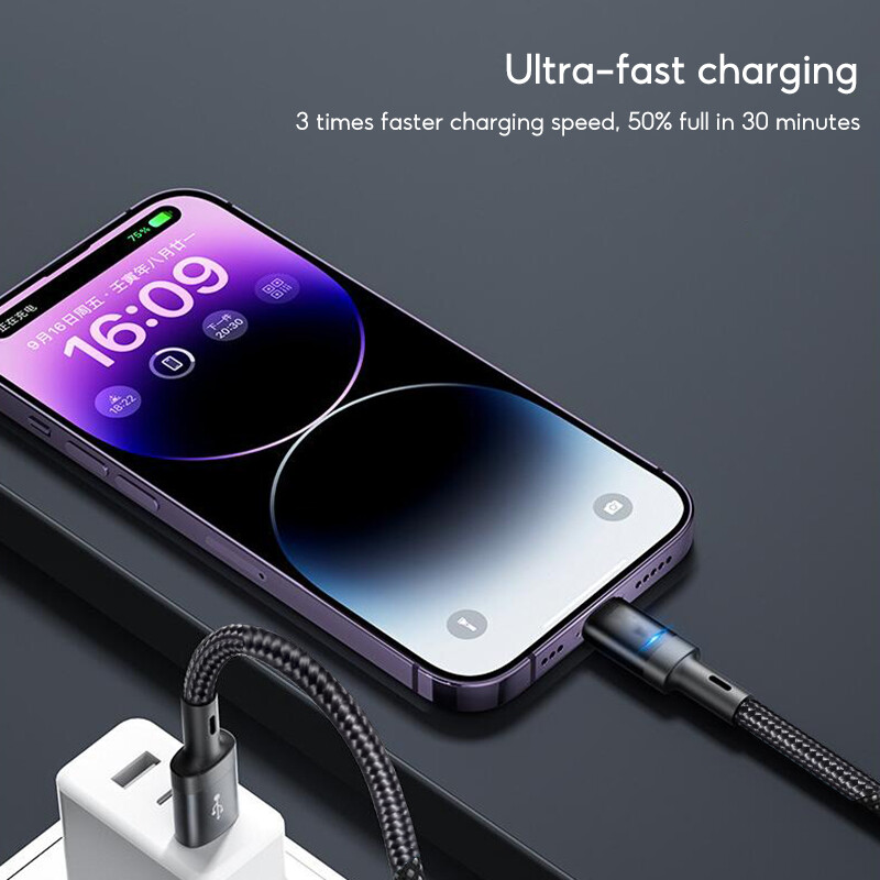Cáp Sạc Nhanh 2 Đầu 90 Độ Dài 1M, Cáp Lightning TypeC Micro USB Cho Samsung OPPO VIVO Huawei Xiaomi iPhone iPad Switch...