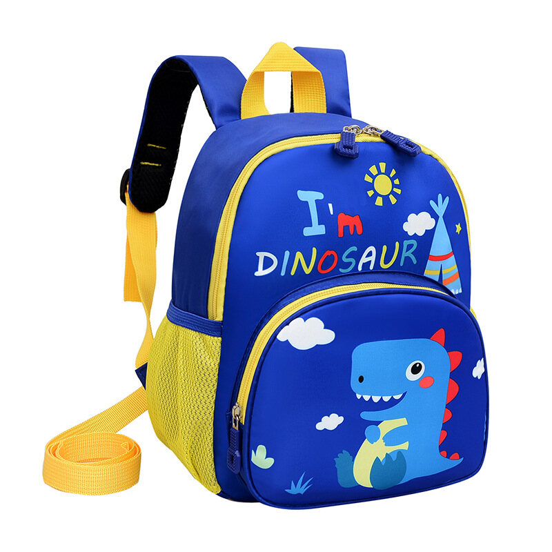 HS Kids anti-lost backpack kindergarten backpack cartoon little dinosaur leash backpack