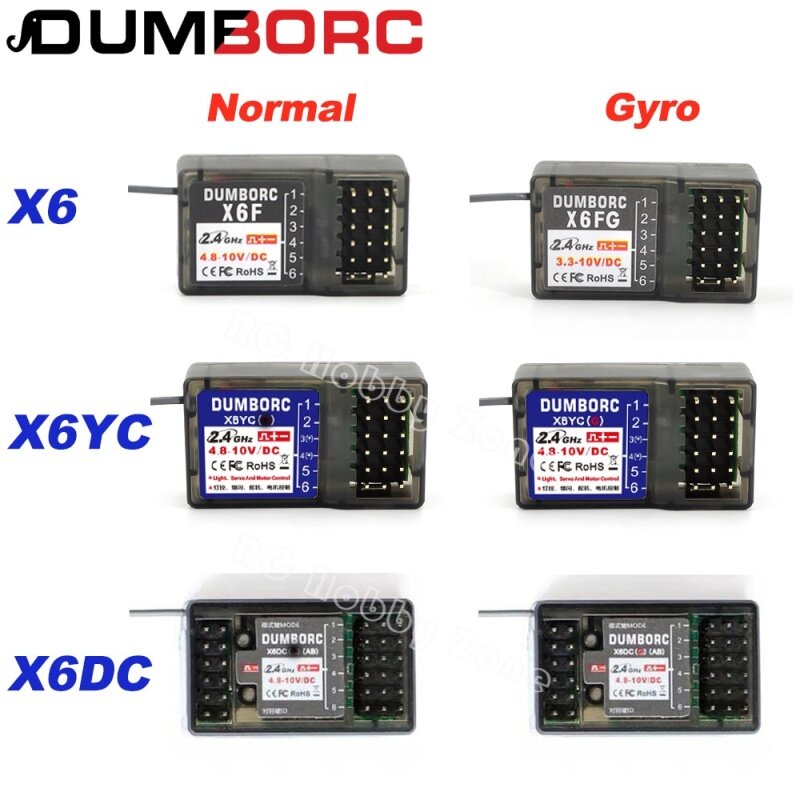 DUMBORC Máy Thu X6FG X6F X6DC X6DCG X6YC X6YCG 2.4G 6CH Kèm Con Quay Hồi Chuyển Cho Máy Phát DUMBORC X6 X4 X5 Điều Khiển Từ Xa Đèn LED