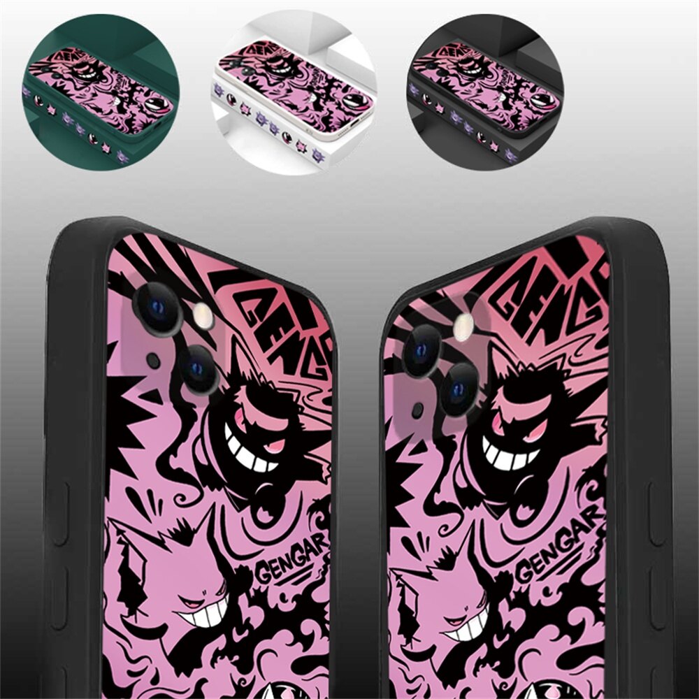 Case Compatible for IPhone 14 Pro Max IPhone 13 Pro Max IPhone 11 IPhone 12 IPhone XR XS 6 6S 7 8 Plus SE 2020 Gengar Pokemon Soft Silicone Phone Case Cover iCasing
