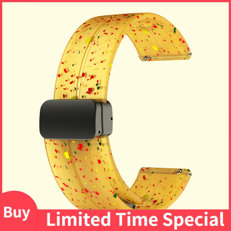 22mm/20mm Strap Watch Band Replacement Quick Release Magnetic Folding Buckle Universal Silicone Watch Strap