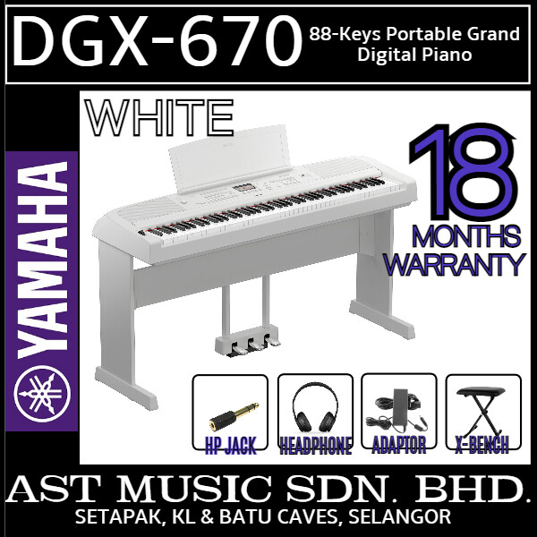 Yamaha DGX-670 Digital Piano Portabile Con 88 Tasti Pesati - Bianco, Bluetooth, Suono CFX - Foto 10