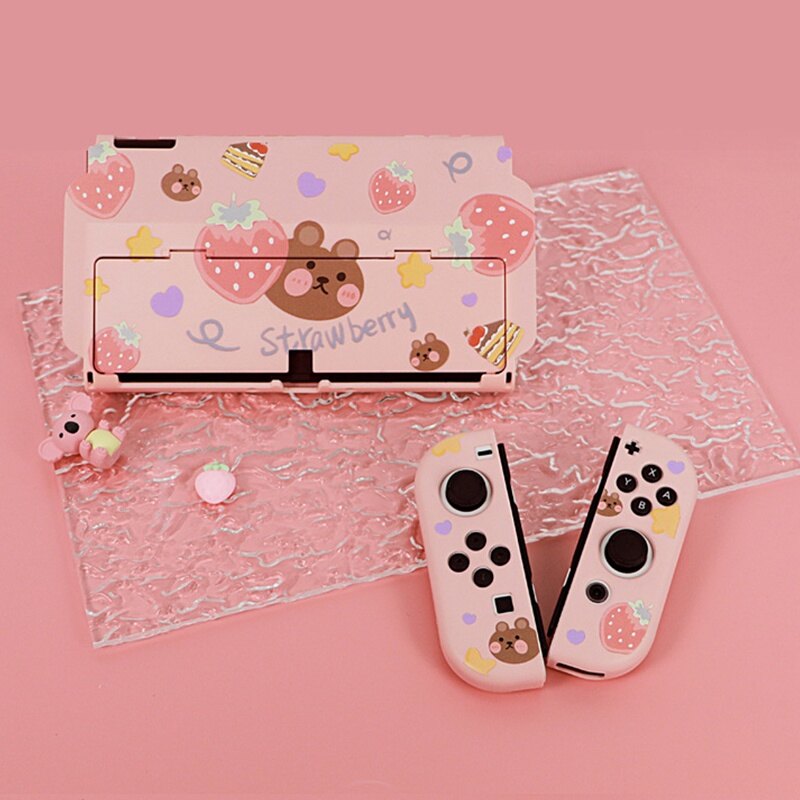 Vỏ Bảo Vệ OLED Switch Hoạt Hình Thỏ Gấu Dễ Thương Vỏ TPU Mềm Cho Nintendo Switch OLED NS Joy-Con Vỏ Điều Khiển