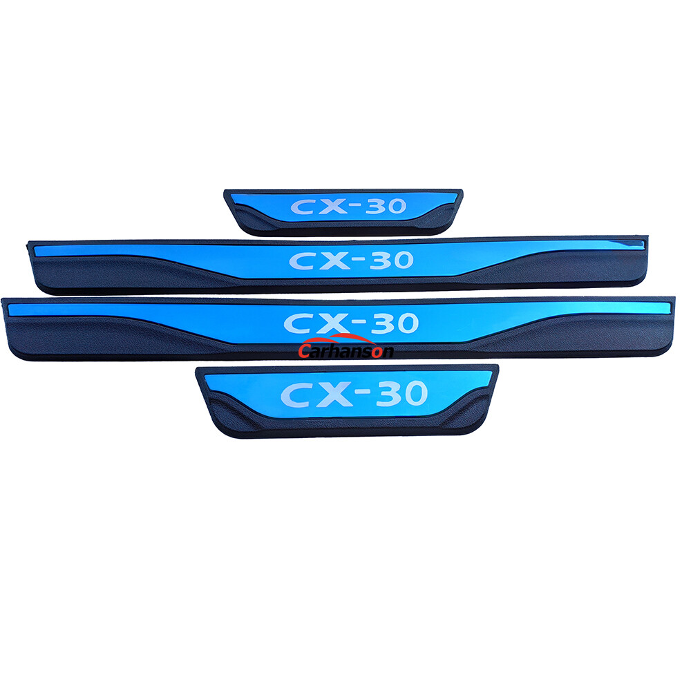Carhanson car sticker for mazda cx-30 cx30 auto accessories 2019-2023 stainless steel side door step sill pedal guard protector car styling