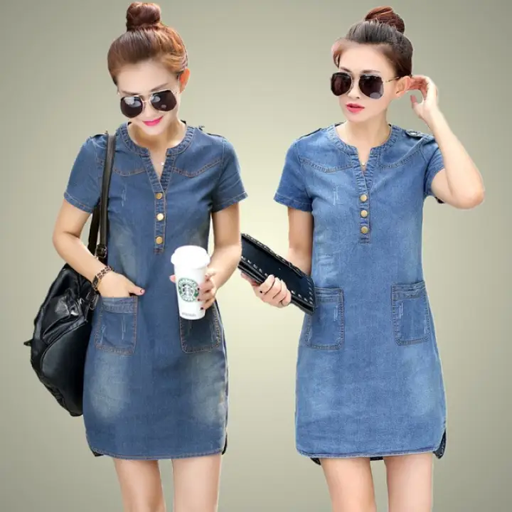 jean dress short sleeve