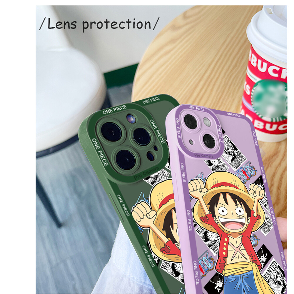 Hontinga Casing Case For Xiaomi Redmi Note 9 Pro Note 9S Case Cartoon Anime Luffy Square Soft Silicone Full Cover Camera Protection Shockproof Rubber Cases Back Cover Phone Casing Softcase For Boys Girls