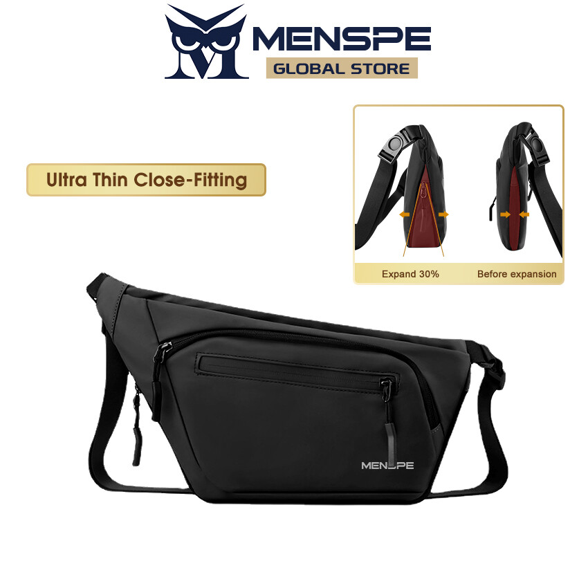 MENSPE Men Fashion Shoulder Bags Sling Chest Bag Waterproof Sling Crossbody Bag Messenger Bag Large Capacity Sling Bags Simple Casual Sport Street Bag Student Teenager Bag