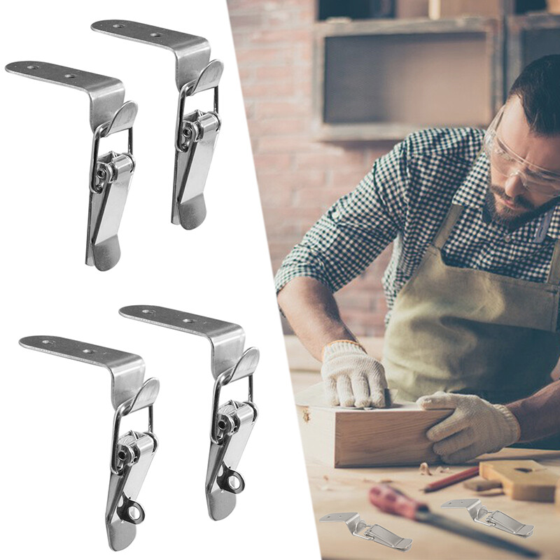 Chốt Khóa Mỏ Vịt Bằng Thép Không Gỉ 90 ° Chốt Khóa Lò Xo Móc Khóa Tủ Vali Bản Lề Phụ Kiện Phần Cứng Đồ Nội Thất