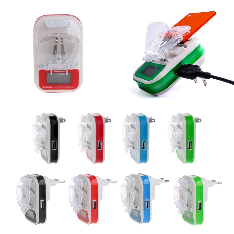 Bộ Sạc Pin Đa Năng USB Màn Hình Chỉ Báo LCD Phích Cắm EU/US Dành Cho Điện Thoại Di Động