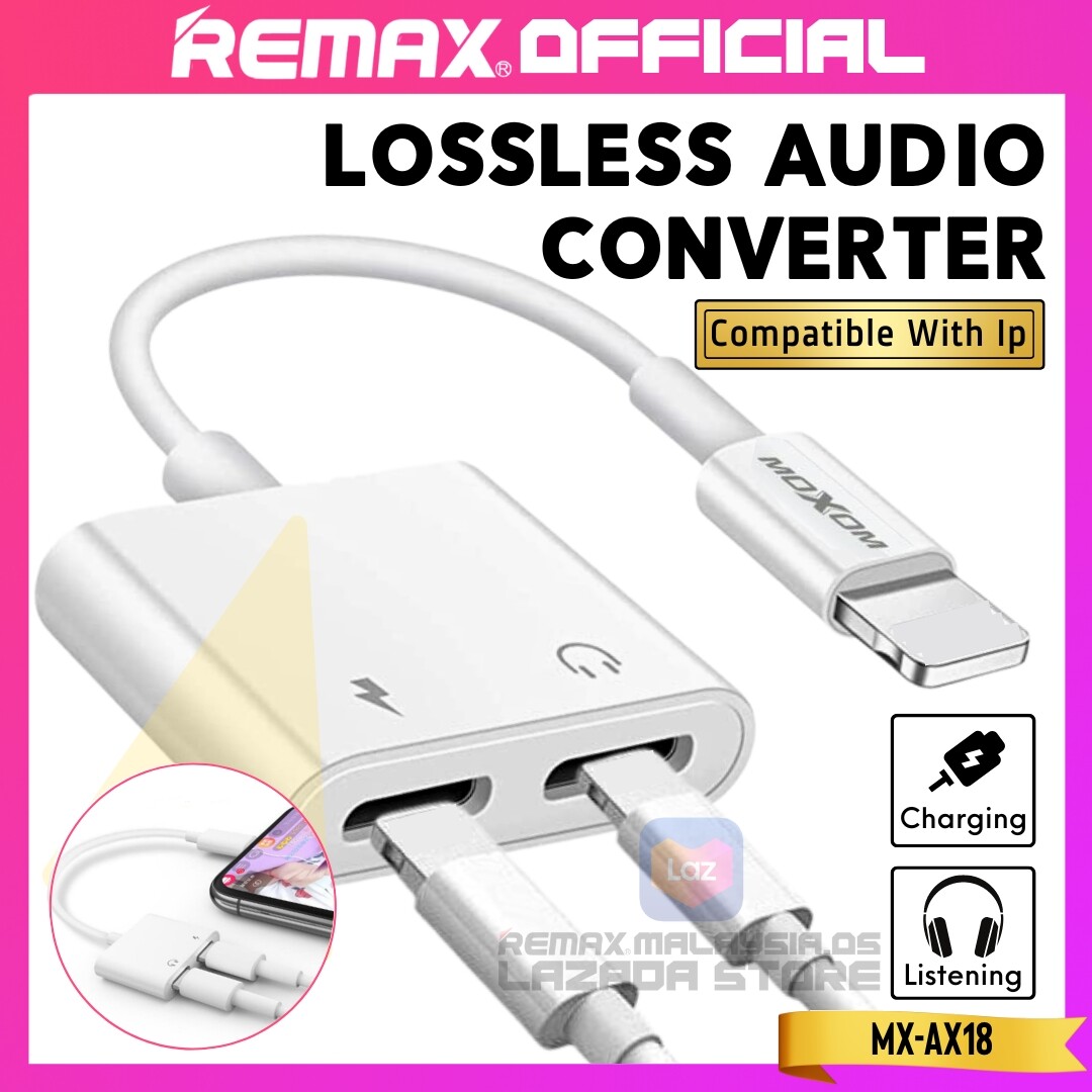 MOXOM OFFICIAL Dual Port Gaming Audio Jack Phone Adapter To Ip