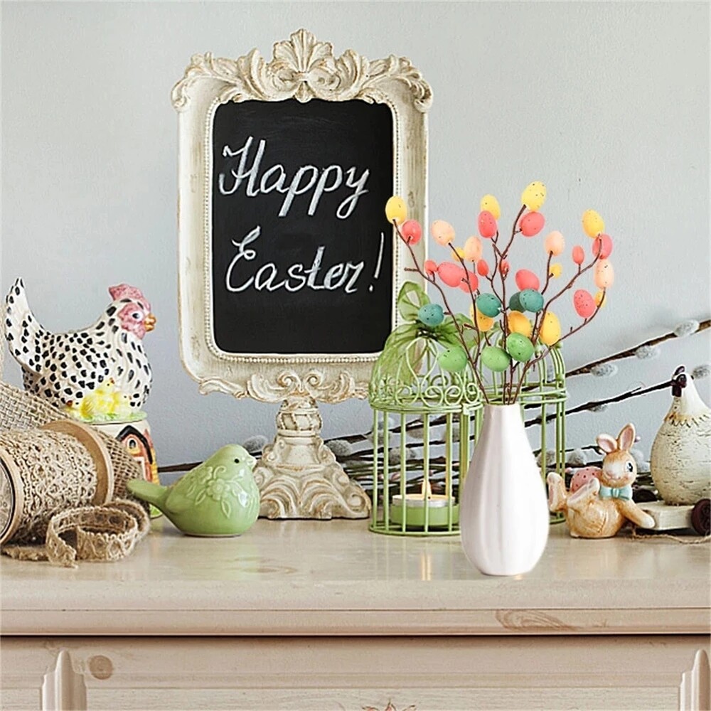 1 Branch Foam Fake Easter Egg Tree Branch Flower / Easter Decorations / Realistic Egg Tree Ornaments Kids DIY Crafts