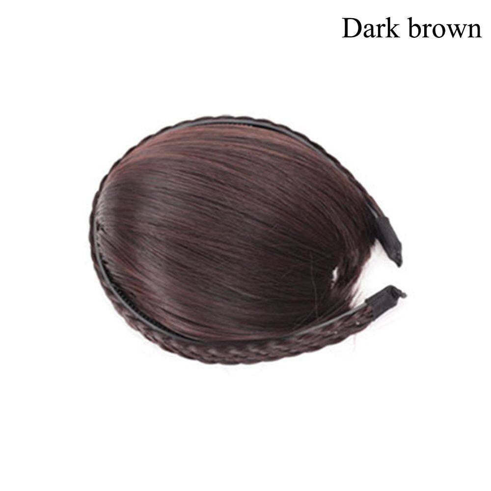 GGFG Front Neat Natural Braid Headwear Heat Resistant Synthetic Hairpieces Blunt Bangs Hair Extensions Headband