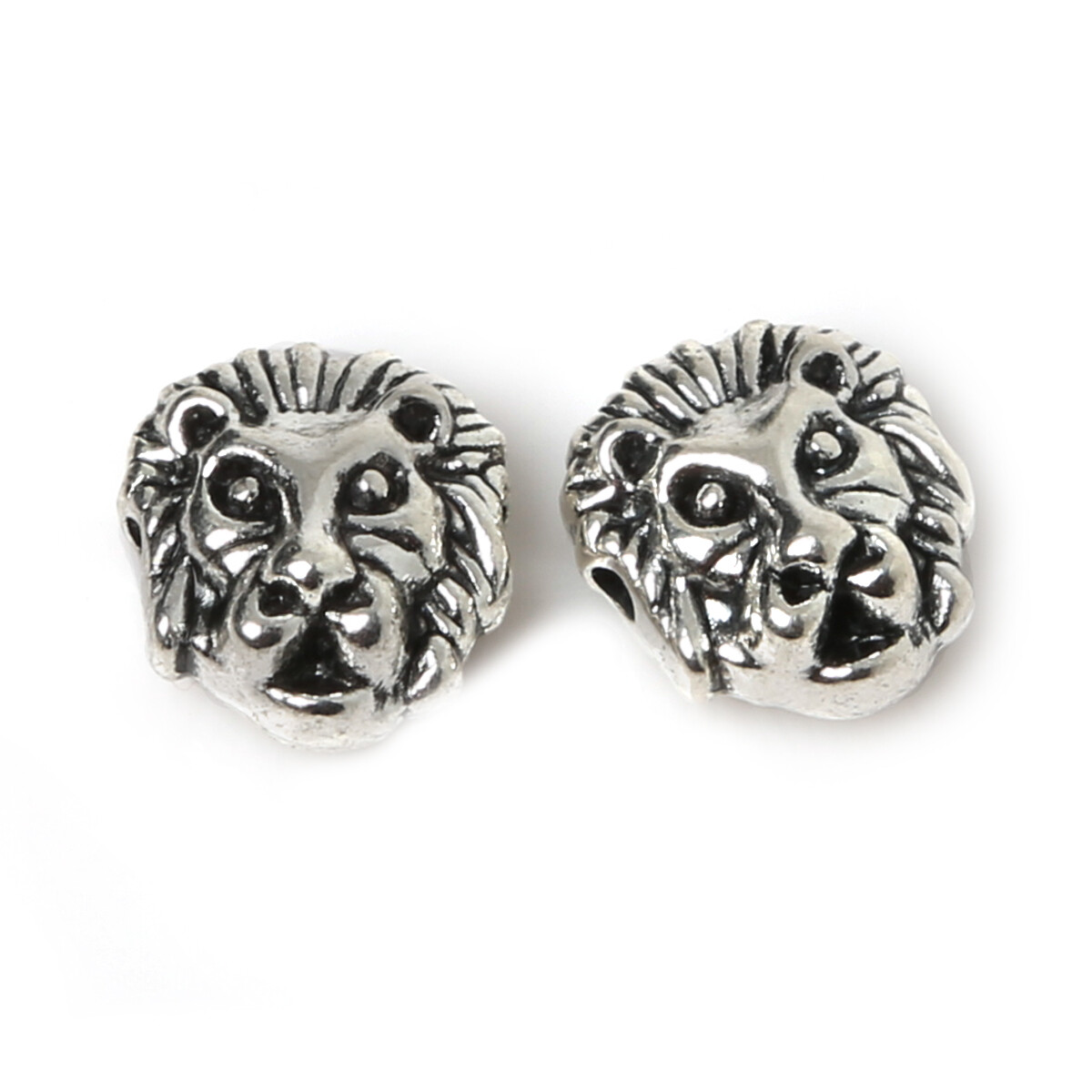 10pcs/Bag Fashion Vintage Gold Silver Lion Beads Pendant Spacer Charm Beads For DIY Bracelets Bangles Necklace Jewelry Making