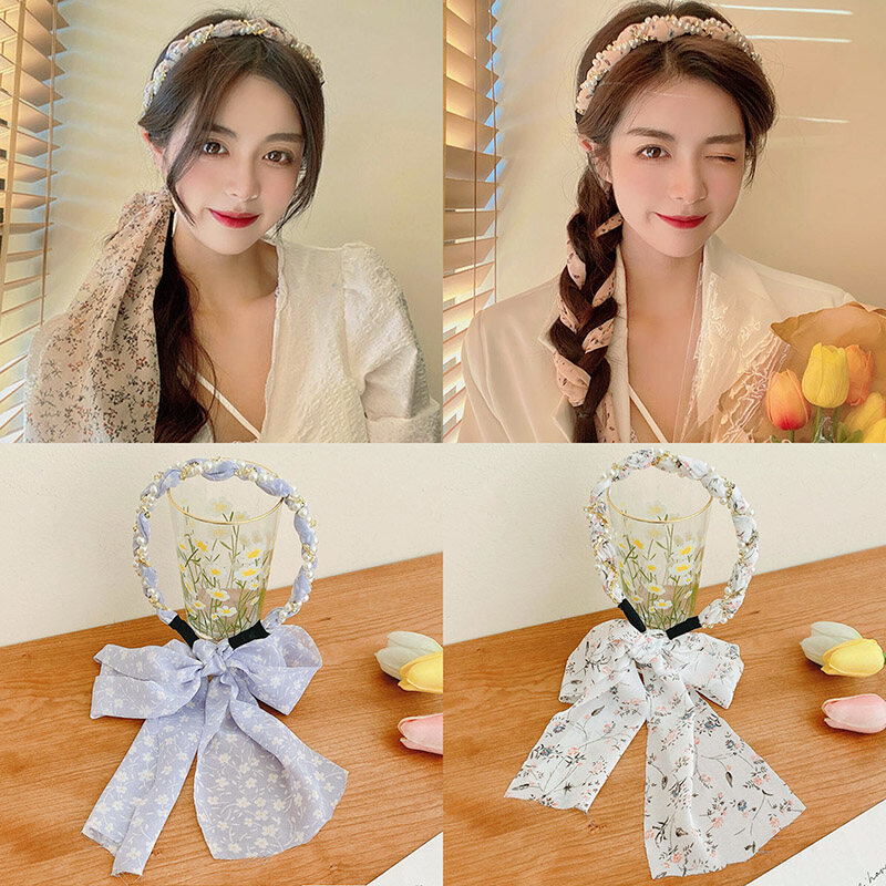 Băng Đô Bện Ngọc Trai Hoa, Băng Đô Nơ, Khăn Lụa Buộc Tóc Nữ