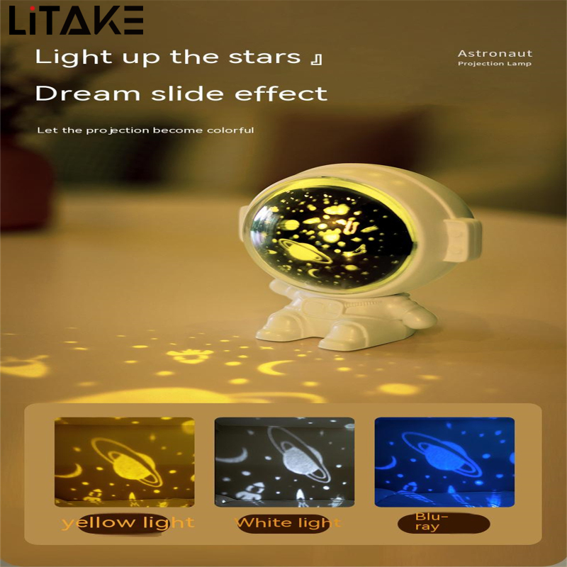 LITAKE Astronaut Star Projector Light Stepless Dimming Night Light Music Rotating Projector Lamp For Kids Bedroom