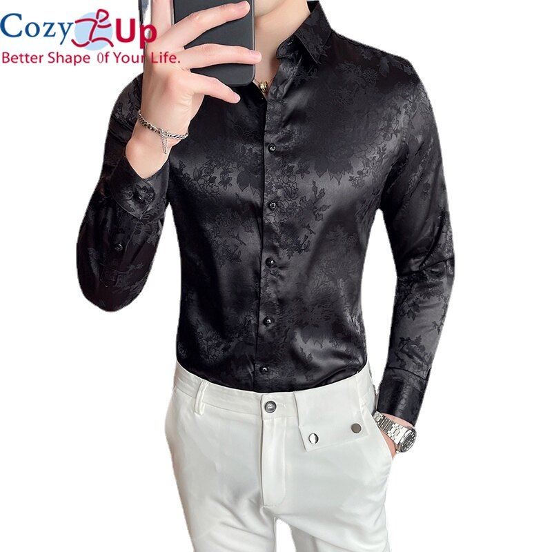 Cozy Up Long-sleeved Shirt Fashion Printing Polyester Fiber Comfortable and Luxurious Social