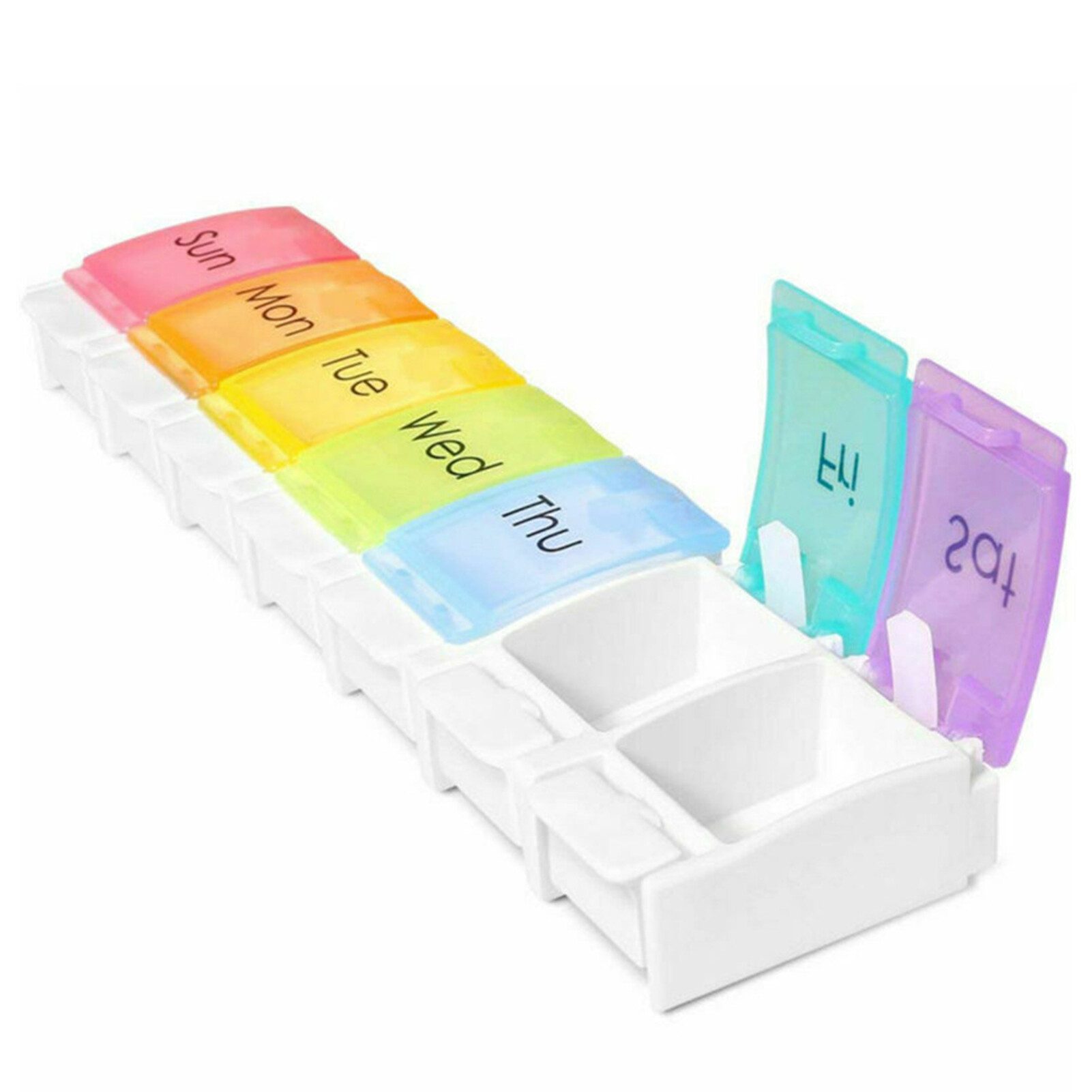 Pill Organizer for Travel Weekly Pill Box 7 Day Pill Case Daily Medicine Organizer 7 Compartments Pill Container for Vitamins Fish Oil Supplement