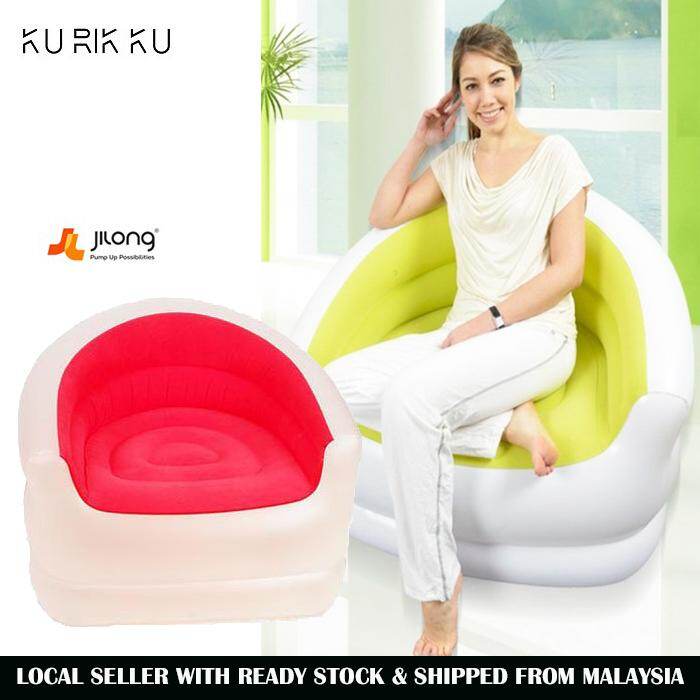 Jilong Inflatable Air Sofa Chair Transparent Candy Color Flocking