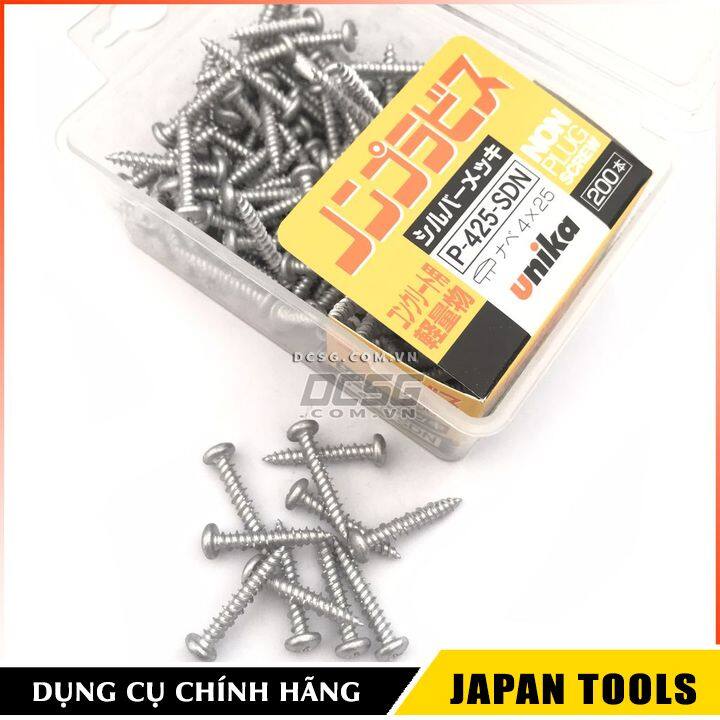 Ốc vít bắt tường bê tông 5x35mm đầu tròn Unika P-535-SDN | Japan Tools
