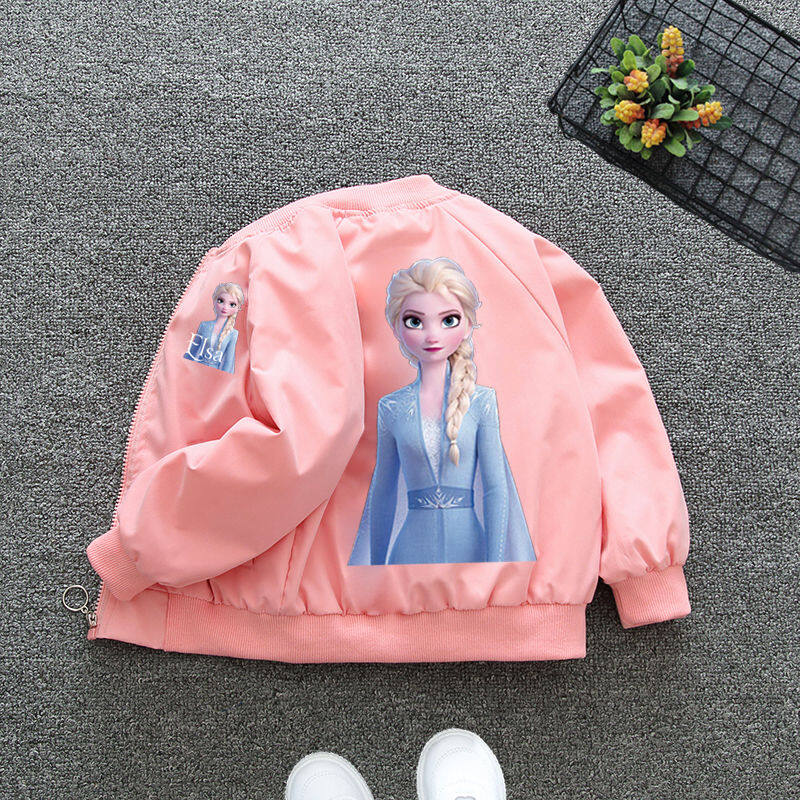 2-14 Years Elsa Snow Pricess Girls' Coat Baby Thin Cartoon Princess Jacket