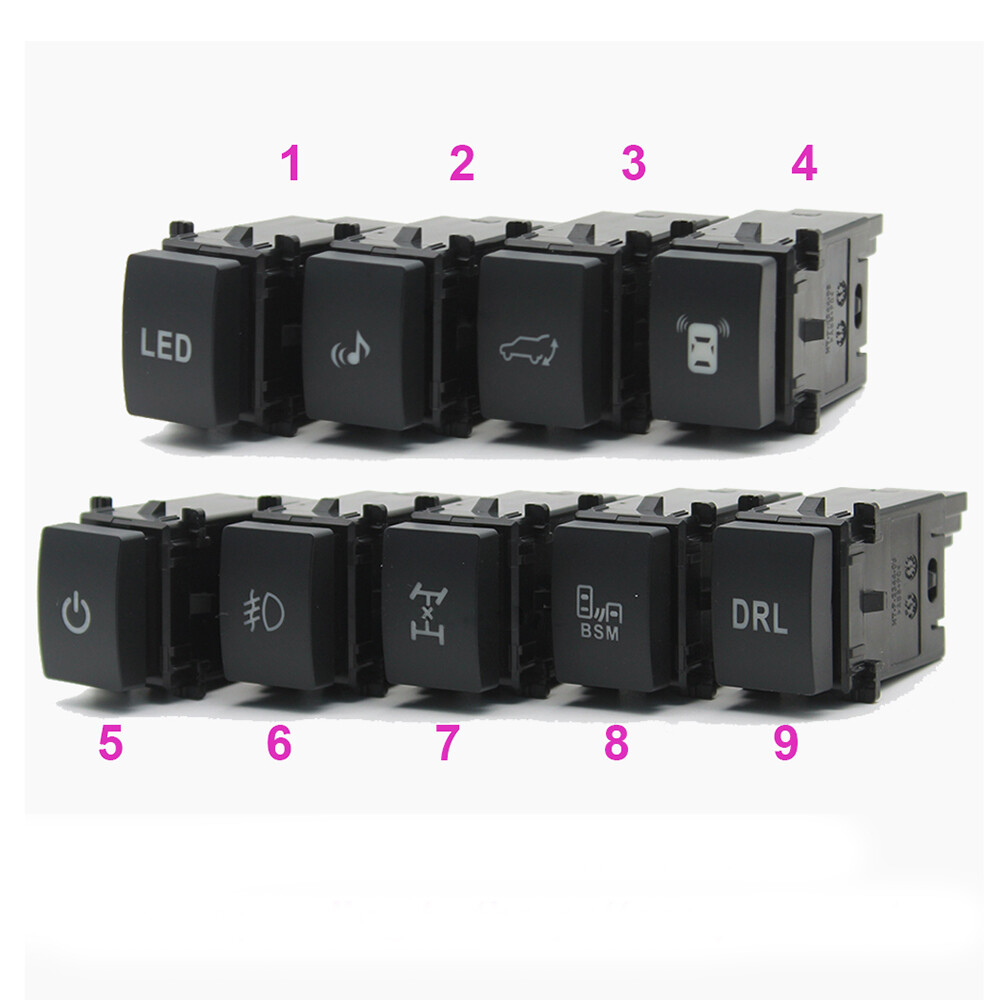 For Subaru Car LED DRL Light Switch Middle Diff Lock Power On Off Trunk Fog Light Radar Push Button