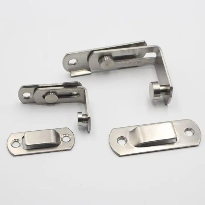 Door Lock Latch Stainless Steel Hasp 90 Degree Anti Theft
