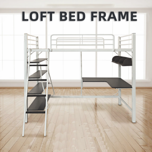 [FREE GIFT 1 X RM99 TSHIRT] 3V Aloha Loft Metal Bunk Bed / 2 IN 1 BED / Loft Bed / Single Metal