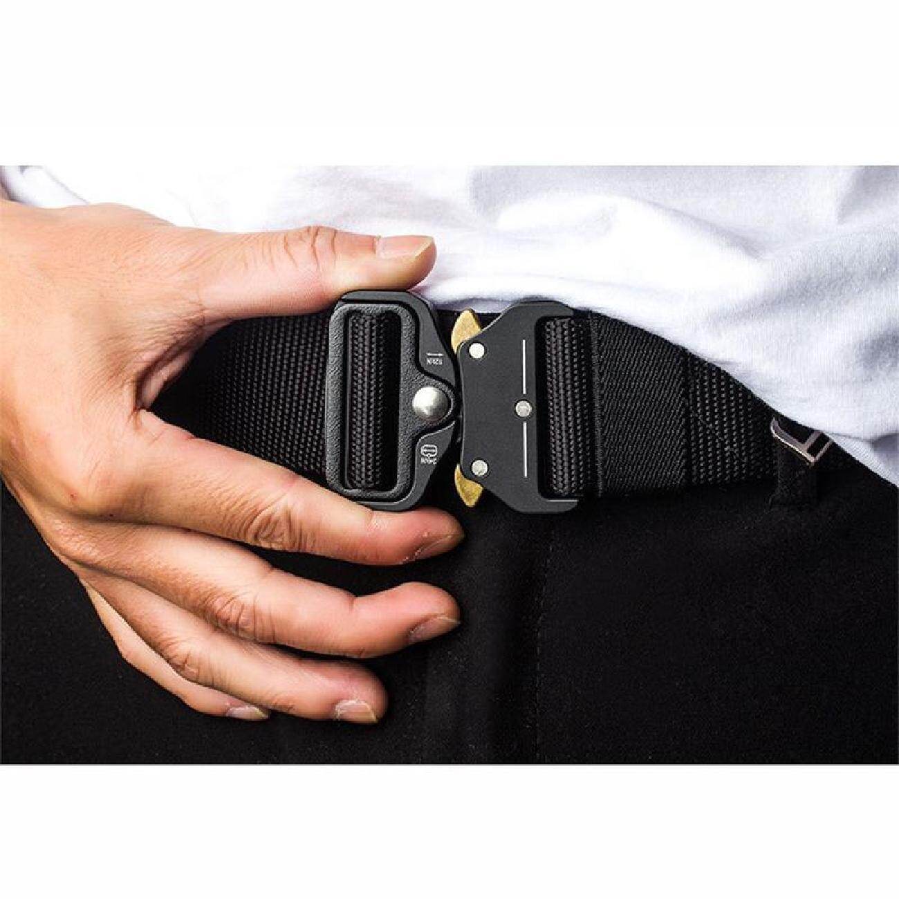 เข็มขัดยุทธวิธีพร้อมหัวเข็มขัดโลหะด่วนสำหรับงานหนักสไตล์ทหาร webbing