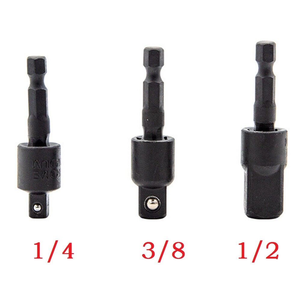 Toolstar 1PC 360° Rotatable Electric Drill Socket Adapter for Impact Driver 1/4 3/8 1/2