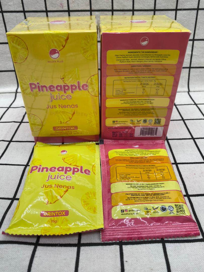 NILOFA PLUS DRINTOX PINEAPPLE JUICE 7 SACHETS ORIGINAL HQ Lazada
