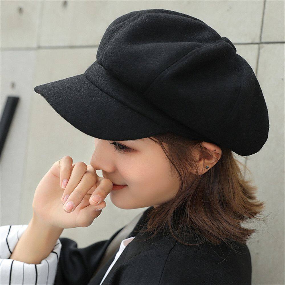 WCYC Bình thường Autmn Winter Mũ ấm Nón Baker Boy Mũ beret Họa sĩ Cap Mũ len Fedora Newsboy Cap
