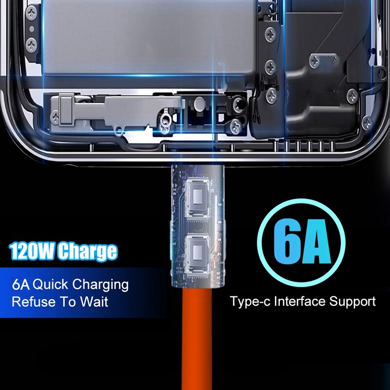 Cáp USB sạc siêu nhanh 120W 6A Silicone lỏng sạc nhanh sạc Micro USB dòng dữ liệu Huawei dây cáp cho XIAOMI
