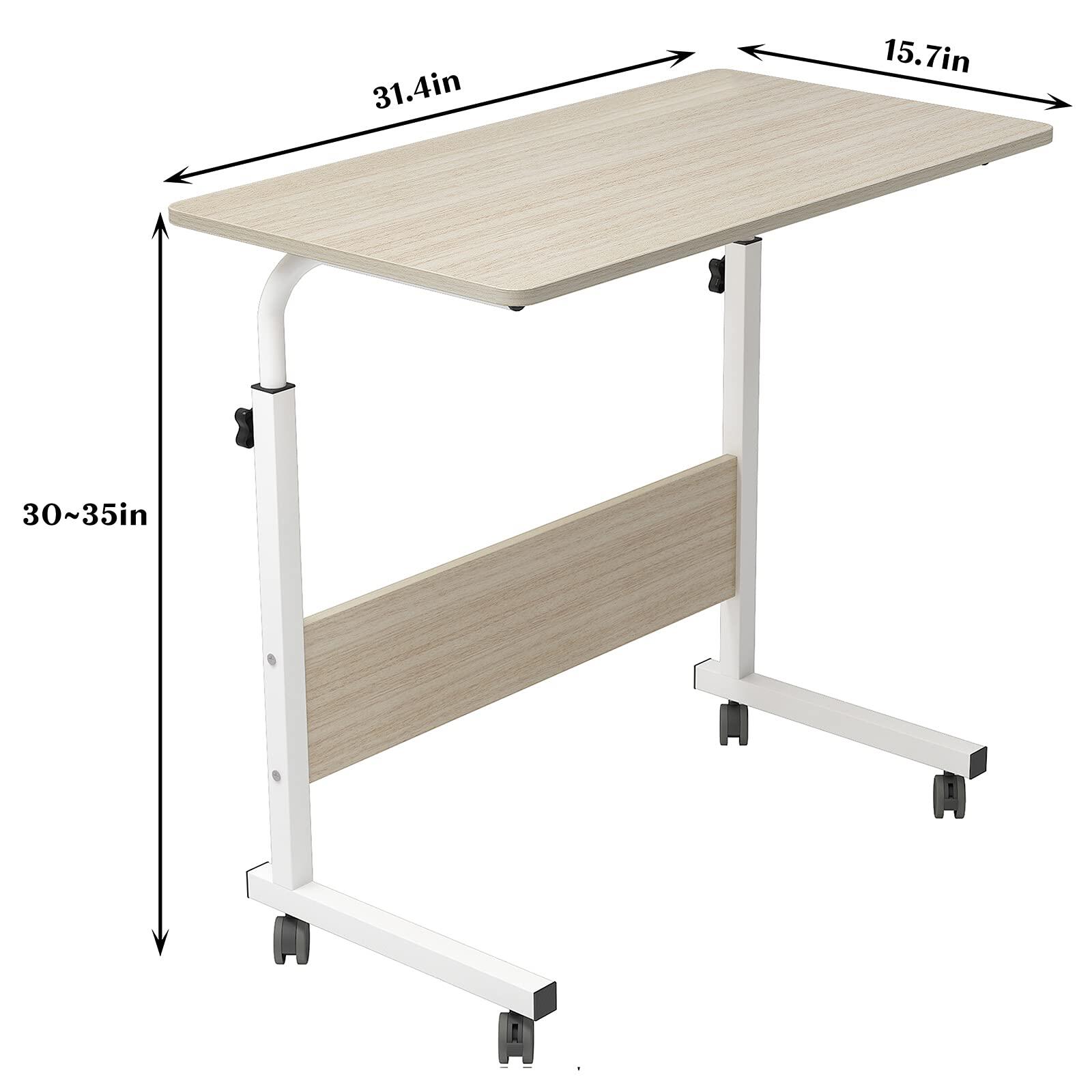 SFE Table With Wheels Movable Computer Desk Adjustable Lazy Bedside ...