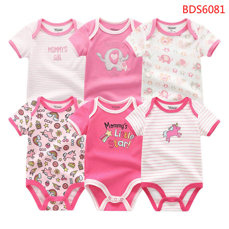 Kiddiezoom 6 Miếng Áo Liền Quần Trẻ Em Quần Áo Sơ Sinh