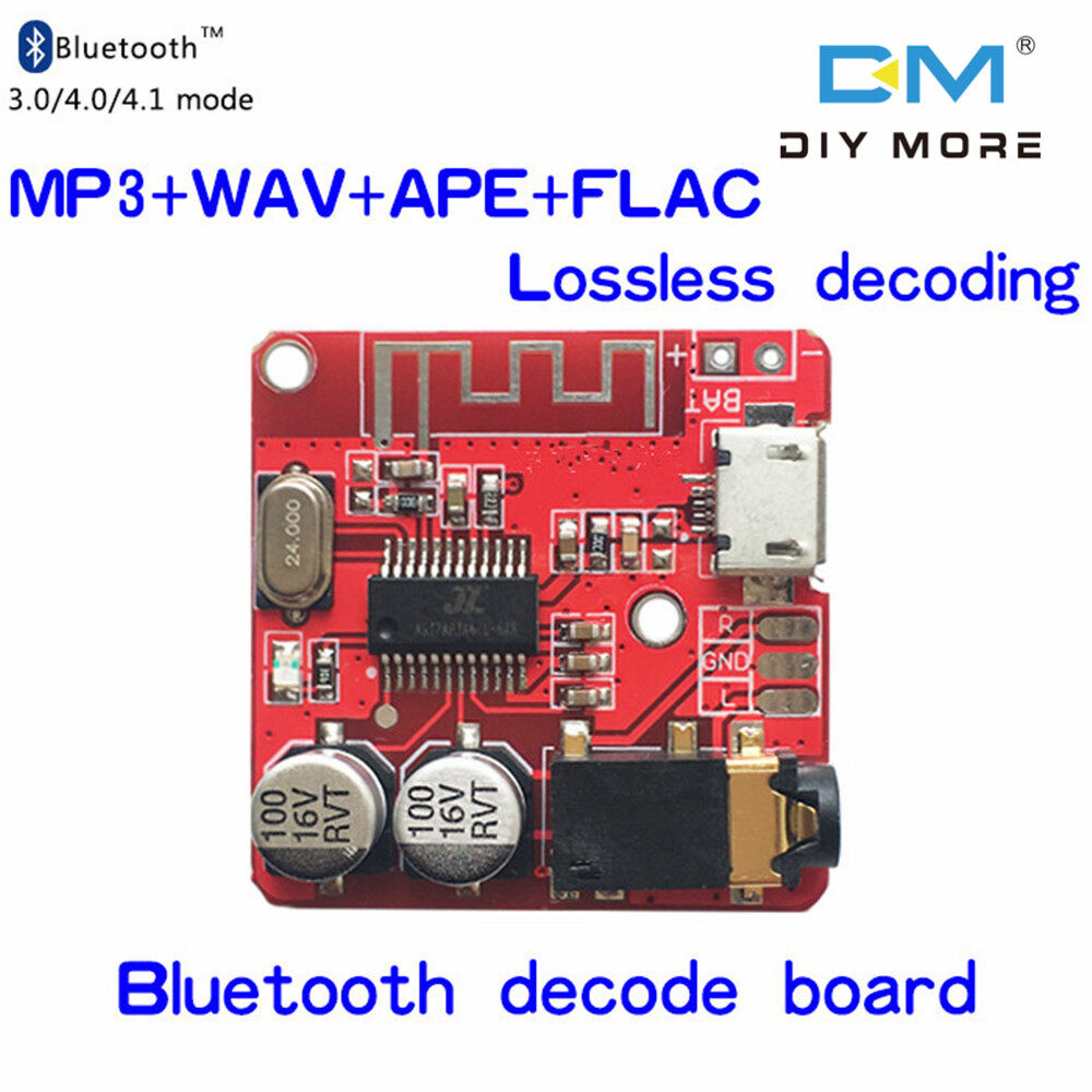 DIYMORE Mini MP3 Bluetooth BLE 4.1 Lossless Decoder Stereo Output Board Car Speaker Amplifier Module Circuit Board Module 3.7V 5V Micro USB