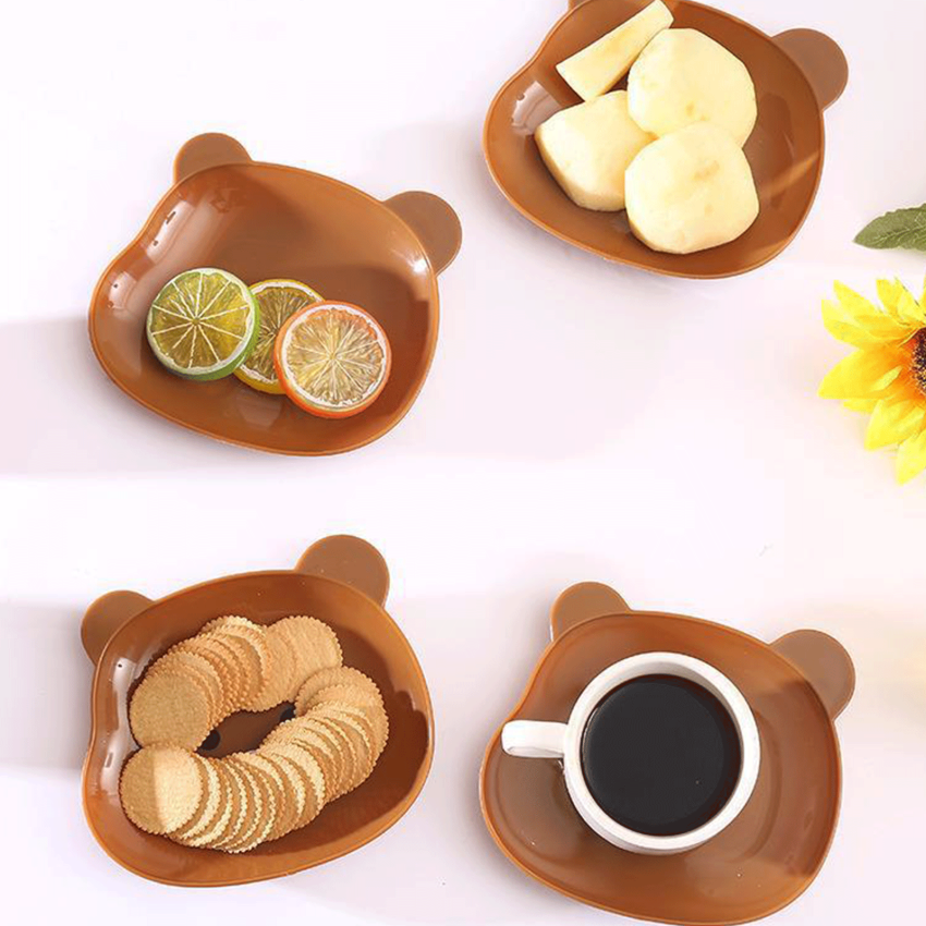 Bear Snack Plate Able Bone Spitting Plate Multifunctional Anti Falling Food-grade Fruit Dry Plate Kitchen Supplies