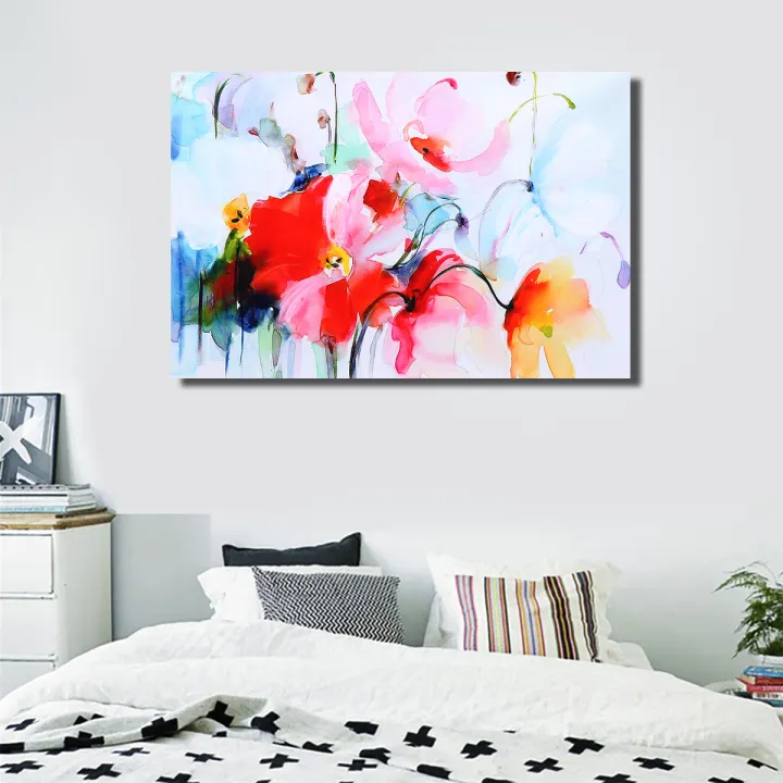Unframed Flower Wall Art Abstract Canvas Painting Print Poster Unframed Flower Wall Art Abstract