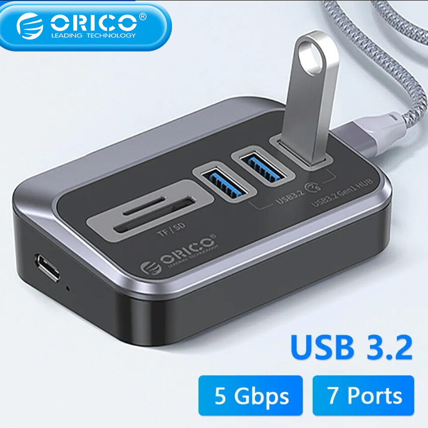ORICO USB 3.2 Docking Station Hub Type C Splitter Adapter Multi Ports Several 3.0 Socket with SD Card Reader OTG For Laptop PC