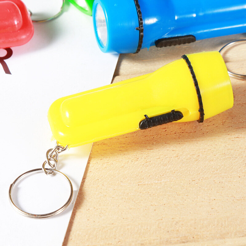 mini flashlight strong light flashlight plastic torch household lighting tool for emergency outdoor with key circle portable to carry