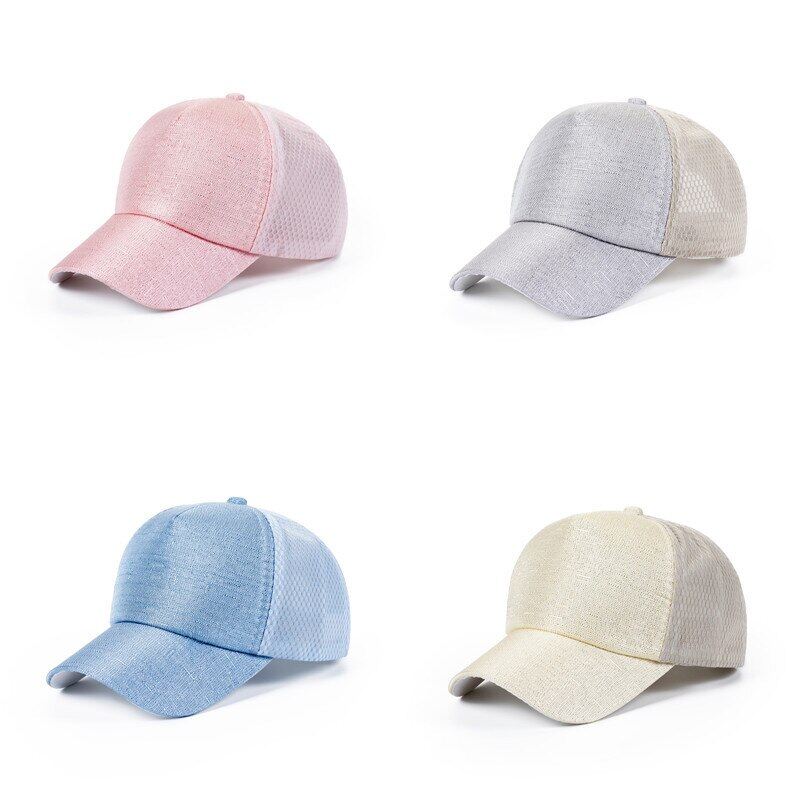 Spring New Baby Hat Mesh Breathable Children Baseball Cap Solid Color Kids Girls Boys Cotton Sun Hat Outdoor Sunshade Caps